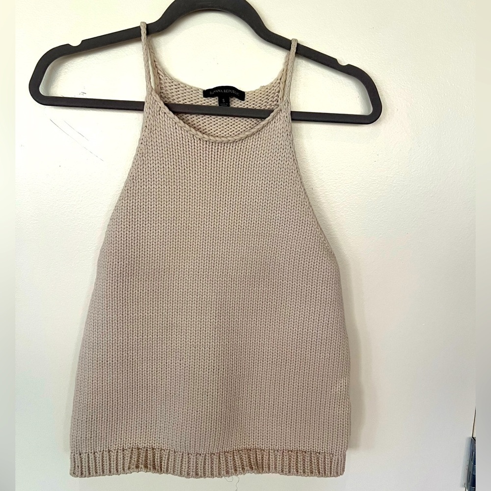 Banana Republic Beige Knit Halter Top